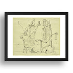 Pablo Picasso: Two Figures on a Beach, modernist artwork, A3 Size Reproduction Poster Print in 17x13" Black Frame