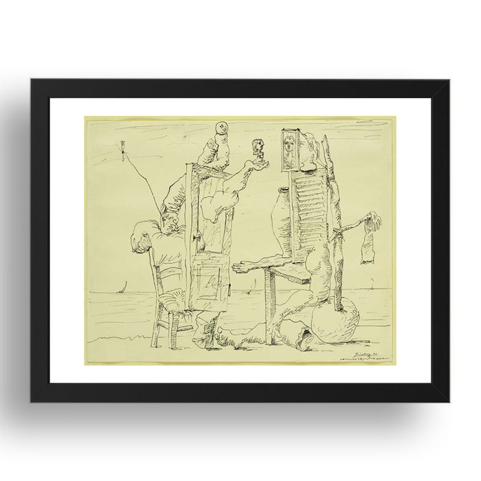 Pablo Picasso: Two Figures on a Beach, modernist artwork, A3 Size Reproduction Poster Print in 17x13