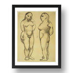 Pablo Picasso: Two Nudes, modernist artwork, A3 Size Reproduction Poster Print in 17x13" Black Frame