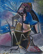 Pablo Picasso - At Work, vintage art, modern poster print