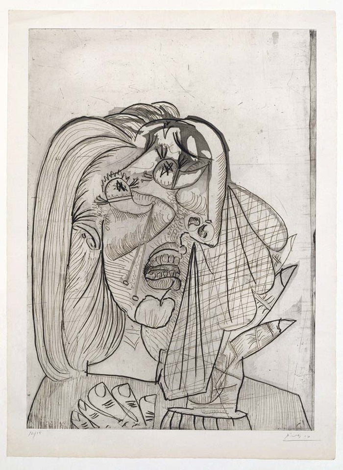 Pablo Picasso - La Femme qui pleure, vintage art, A3 (16x12
