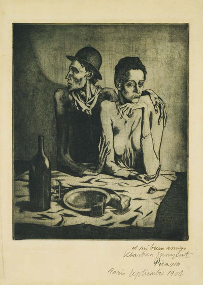 Pablo Picasso - Le Repas frugal, vintage art, A3 (16x12")  Poster Print 