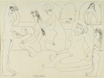 Pablo Picasso - The Pool, vintage art, modern poster print