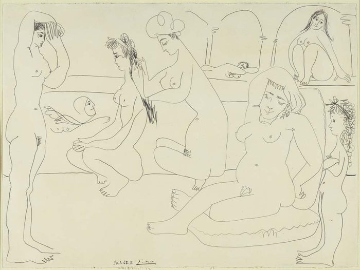 Pablo Picasso - The Pool, vintage art, A3 (16x12
