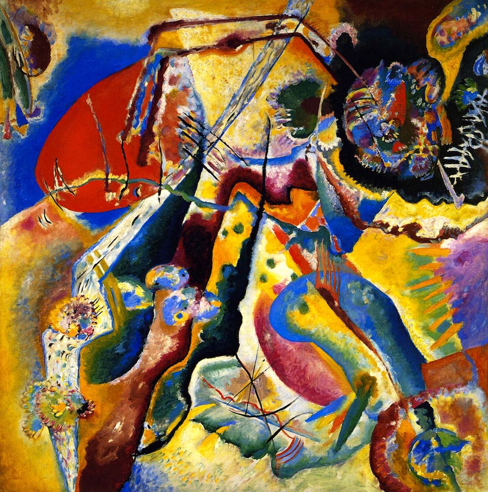 Painting with the Red Patch - Wassily Kandinsky -1914 by Wassily Kandinsky, 16x12"(A3) Poster Print