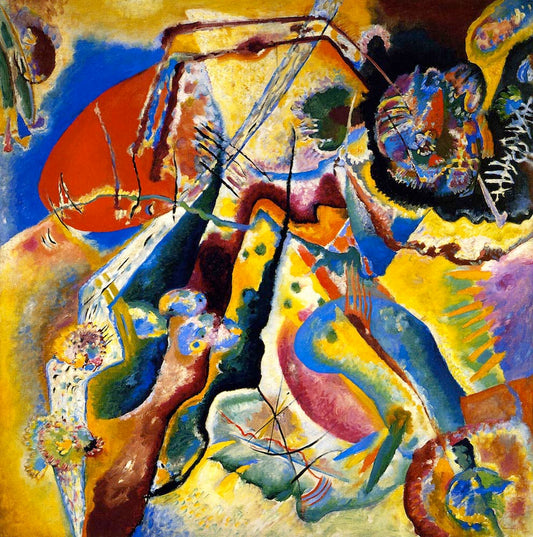 Painting with the Red Patch - Wassily Kandinsky -1914 by Wassily Kandinsky, 12x8"(A4) Poster Print