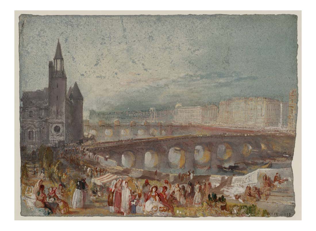 Paris, The Marche aux Fleurs and the Pont au Change, 1833 by John Mallord William Turner RA, 12x8"(A4) Poster