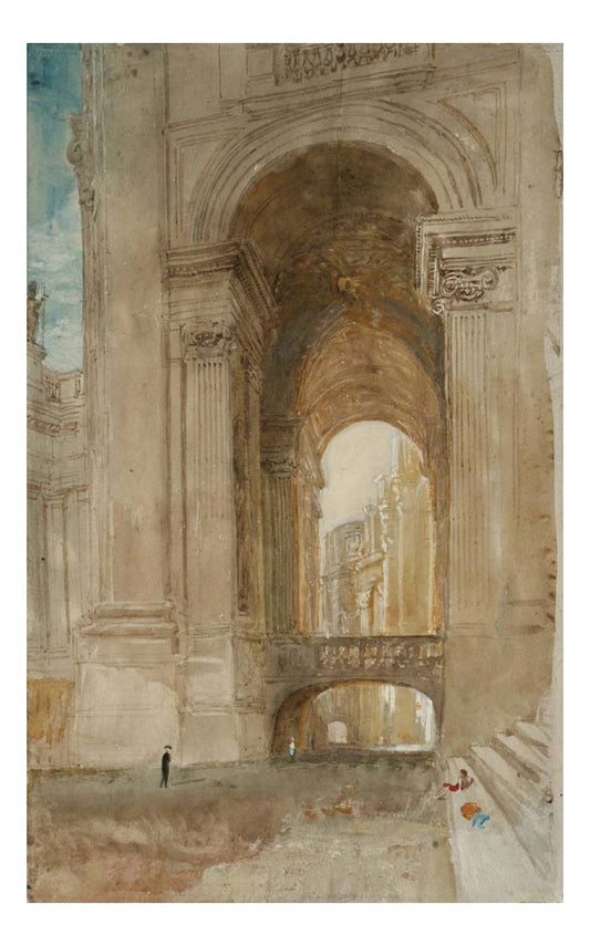 Part of the Facade of St Peter's, Rome, with the Arco delle Campane, 1819 by John Mallord William Turner RA, 12x8"(A4) Poster