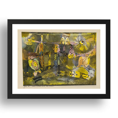Paul Klee: The End of the Last Act of a Drama, modernist artwork, A3 Size Reproduction Poster Print in 17x13" Black Frame