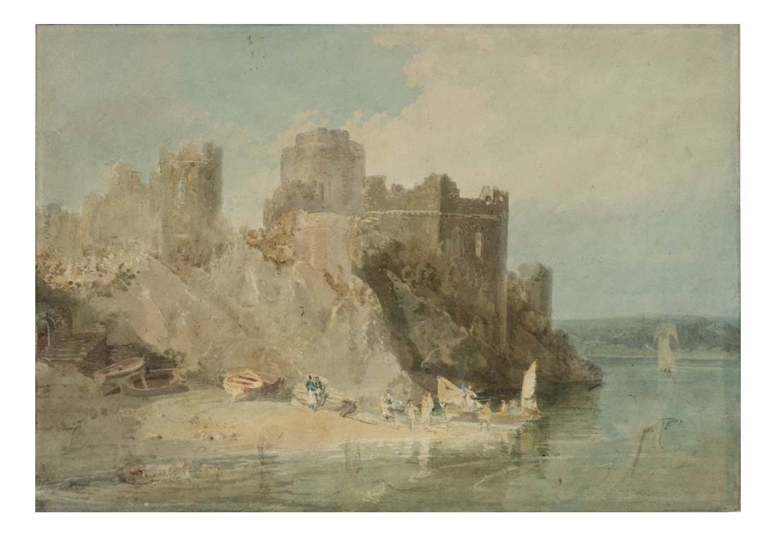 Pembroke Castle from the River, with Figures and Boats, 1798-99 by John Mallord William Turner RA, 12x8"(A4) Poster