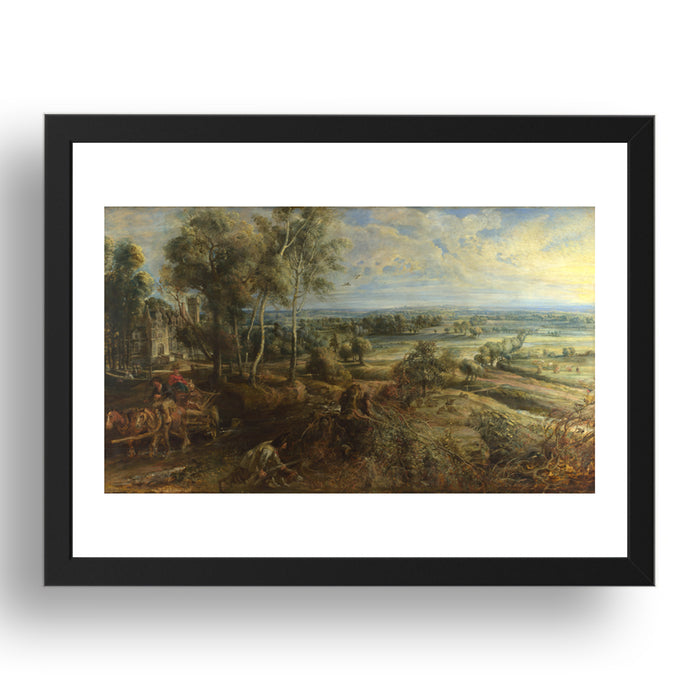 Peter Paul Rubens: A View of Het Steen in the Early Morning, Poster in 17x13