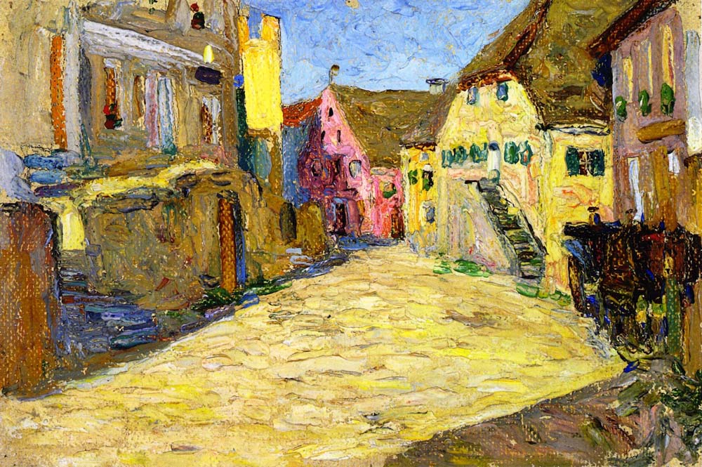 Pink Landscape - Wassily Kandinsky -1903 by Wassily Kandinsky, 12x8"(A4) Poster Print
