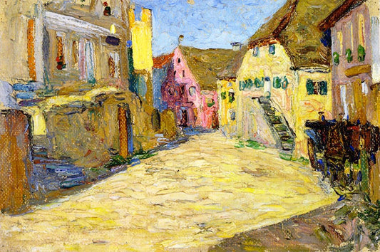 Pink Landscape - Wassily Kandinsky -1903 by Wassily Kandinsky, 12x8"(A4) Poster Print