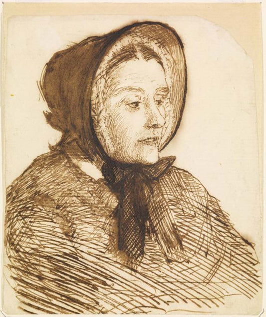Portrait Eliza Harriet Polidori, ca1852 by Dante Gabriel Rossetti, English Pre-Raphaelite Painter,16x12"(A3) Poster Print