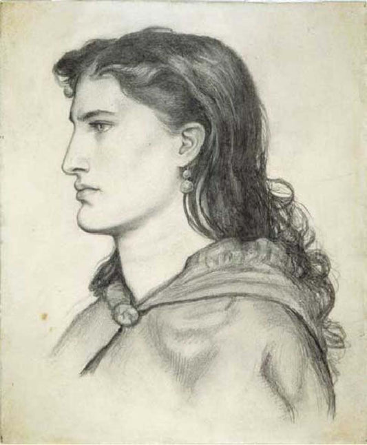 Aggie Manetti, 1862 by Dante Gabriel Rossetti, English Pre-Raphaelite Painter,16x12"(A3) Poster Print