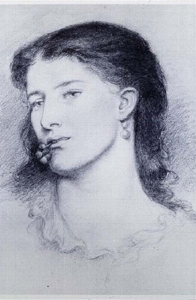 Aggie Manetti, 1877 by Dante Gabriel Rossetti, English Pre-Raphaelite Painter,16x12"(A3) Poster Print