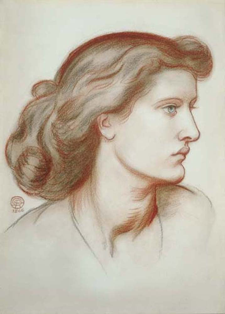 Alexa Wilding (also known as Alice Wilding), 1866 by Dante Gabriel Rossetti, English Pre-Raphaelite Painter,16x12"(A3) Poster Print