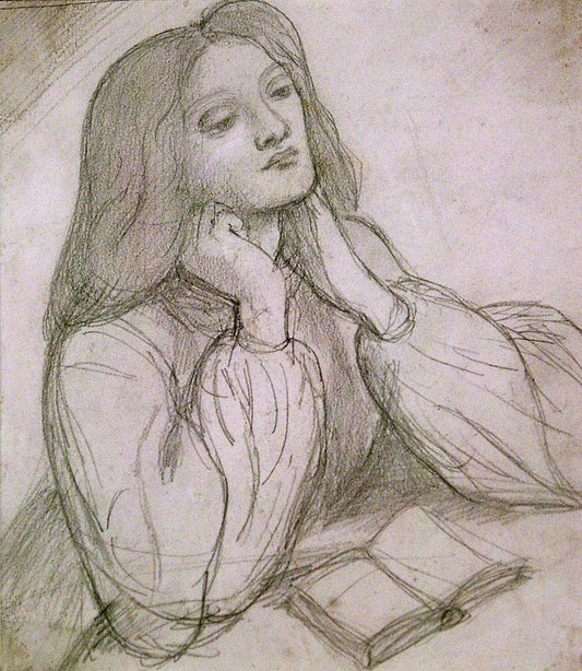 Elizabeth Siddal by Dante Gabriel Rossetti, English Pre-Raphaelite Painter,16x12"(A3) Poster Print