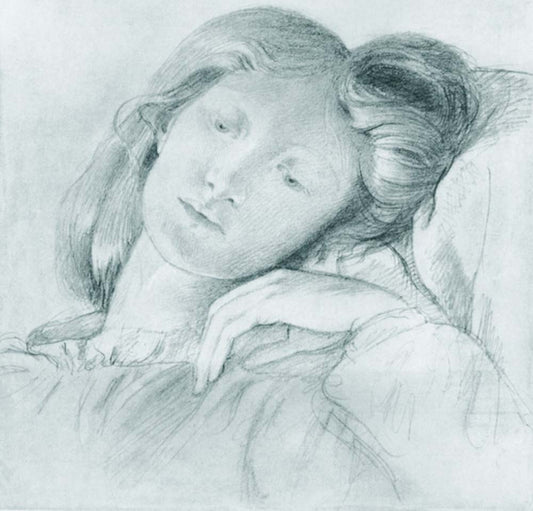 Elizabeth Siddal, 1860 by Dante Gabriel Rossetti, English Pre-Raphaelite Painter,16x12"(A3) Poster Print