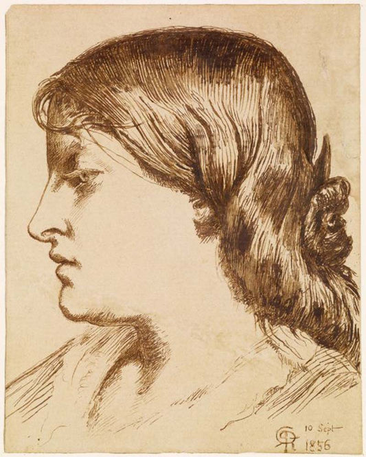 Emma Madox Brown, 1856 by Dante Gabriel Rossetti, English Pre-Raphaelite Painter,16x12"(A3) Poster Print
