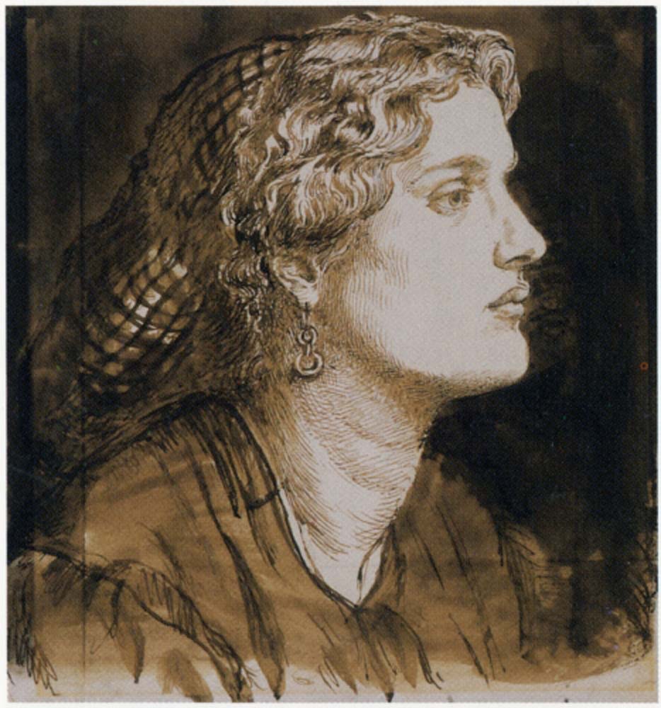 Fanny Cornforth, n.d-3 by Dante Gabriel Rossetti, English Pre-Raphaelite Painter,12x8"(A4) Poster Print