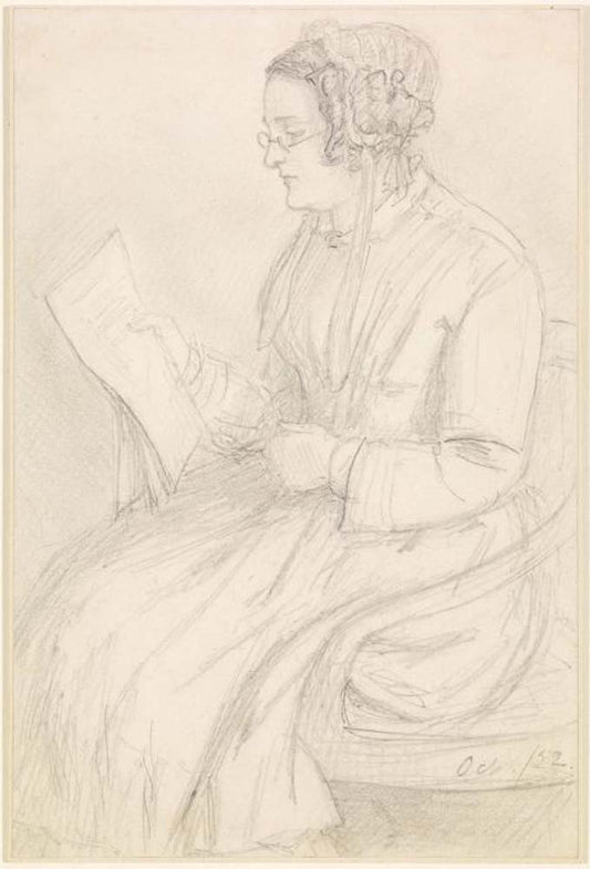 Frances Rossetti, the Artist's Mother, 1852 by Dante Gabriel Rossetti, English Pre-Raphaelite Painter,12x8"(A4) Poster Print
