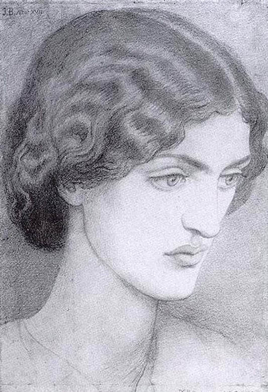 Jane Morris, 1857 by Dante Gabriel Rossetti, English Pre-Raphaelite Painter,16x12"(A3) Poster Print