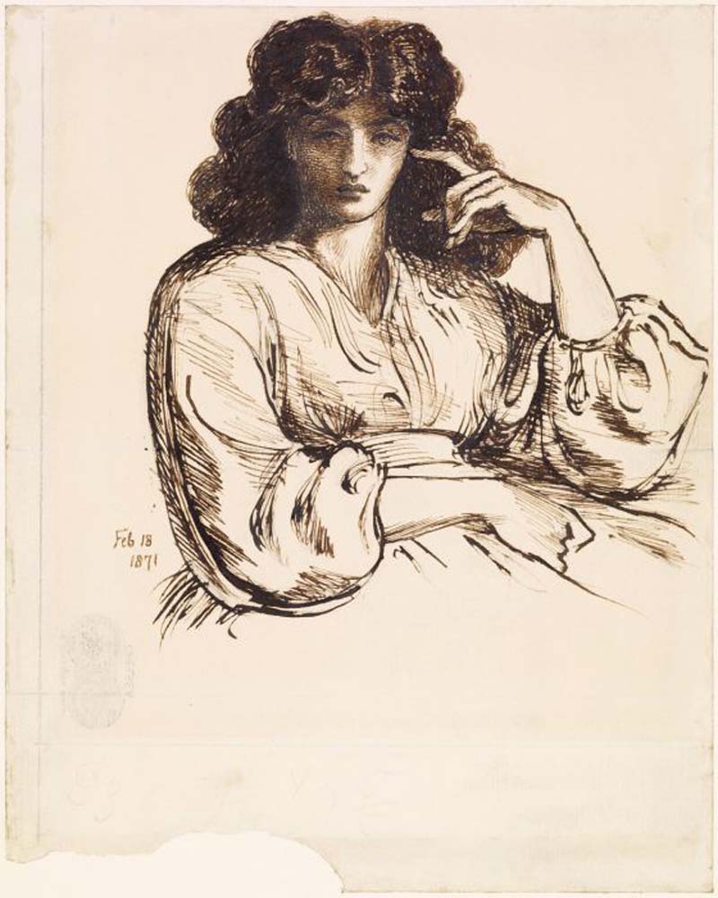 Jane Morris, 1871 by Dante Gabriel Rossetti, English Pre-Raphaelite Painter,12x8"(A4) Poster Print