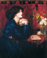 Portrait of Jane Morris (The Blue Silk Dress), 1868 by Dante Gabriel Rossetti, pre-Raphaelite artist, 16x12" (A3) Poster