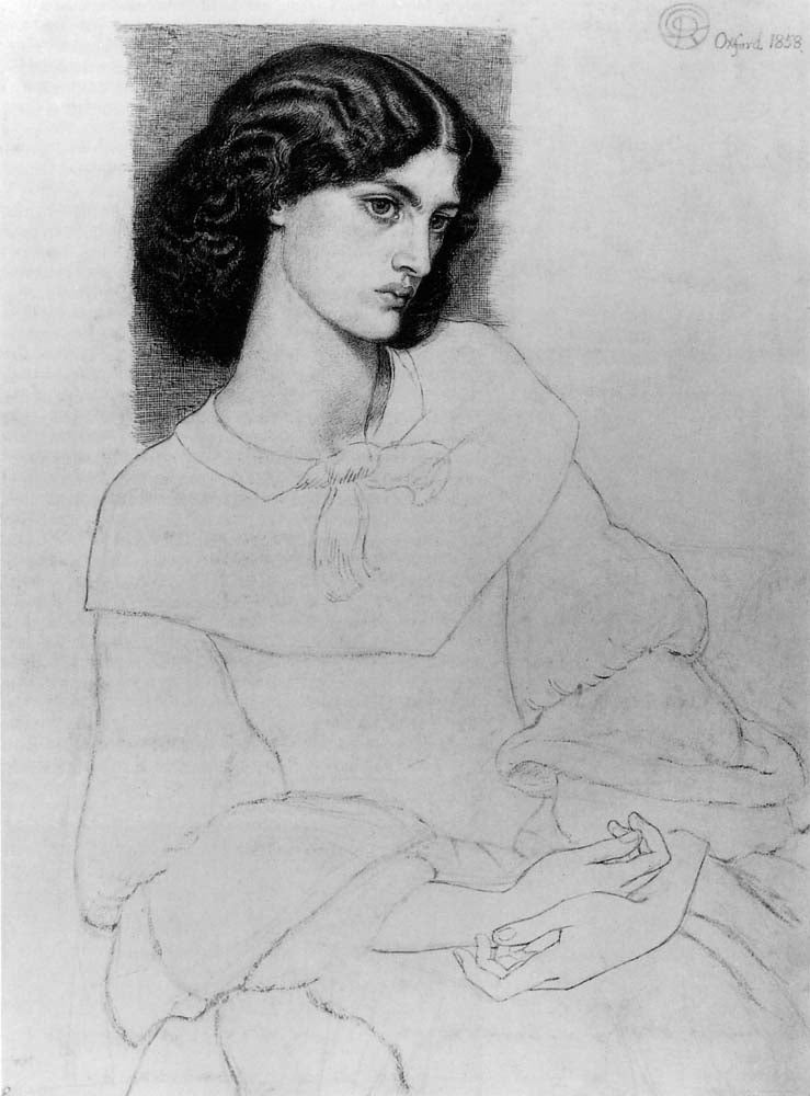 Jane Morris, aged 18, 1858 by Dante Gabriel Rossetti, English Pre-Raph ...