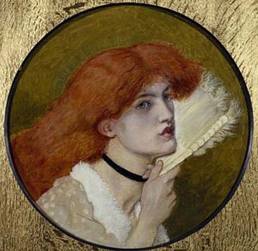 Portrait of Jane Morris, with his hair Lizzy Siddal, n.d by Dante Gabriel Rossetti, pre-Raphaelite artist, 12x8" (A4) Poster
