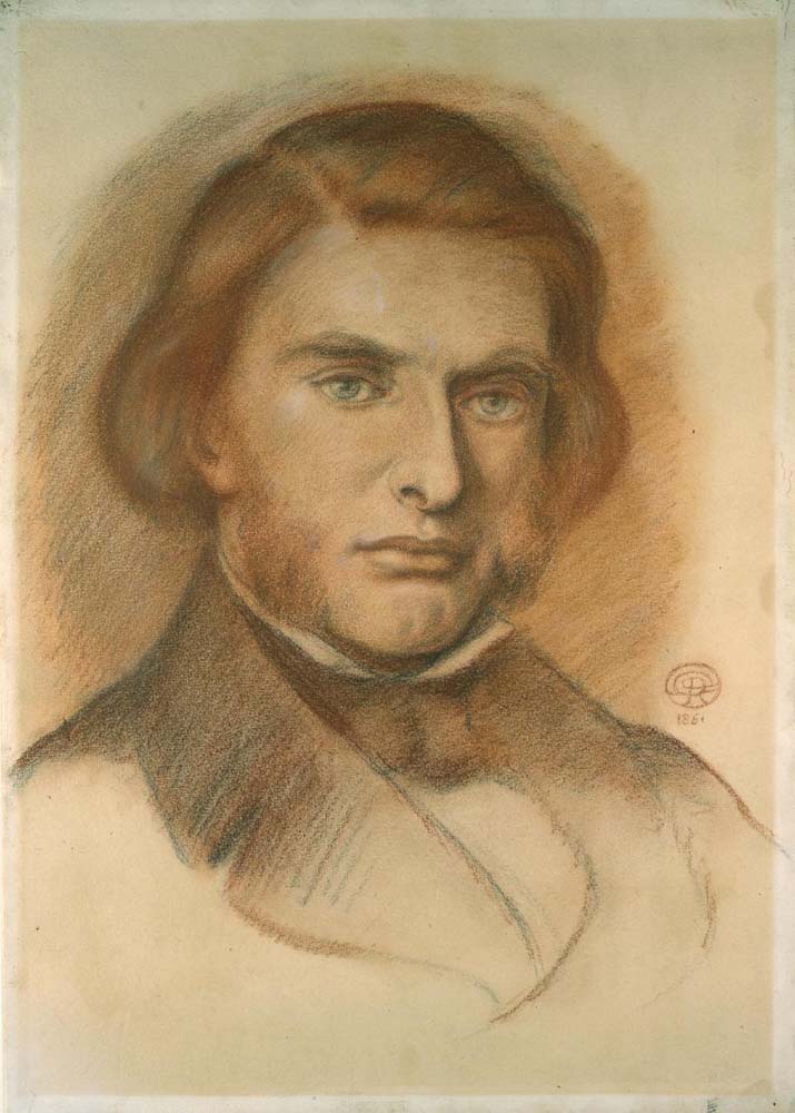 John Ruskin, 1861 by Dante Gabriel Rossetti, English Pre-Raphaelite Painter,16x12"(A3) Poster Print