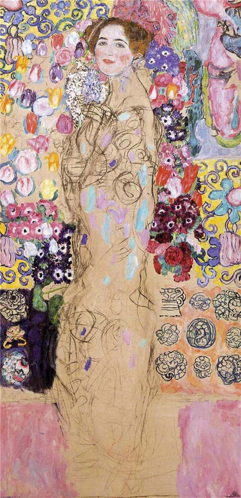 Portrait of Maria Munk (unfinished) - Gustav Klimt - 1917-1918, 16x12" (A3) Poster Print