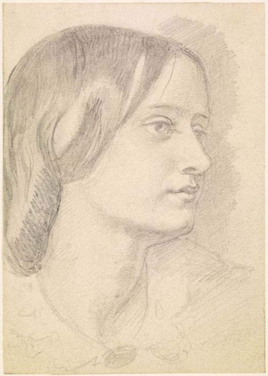 Red Lion Mary, Mrs Mary Nicholson, 1856-59 by Dante Gabriel Rossetti, English Pre-Raphaelite Painter,12x8"(A4) Poster Print