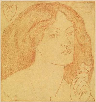 Regina Cordium (The Queen of Hearts), 1860 by Dante Gabriel Rossetti, English Pre-Raphaelite Painter,12x8"(A4) Poster Print