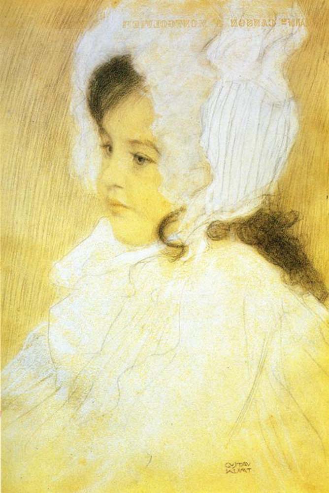 Portrait of a Girl - Gustav Klimt - 1902, A4 Poster Print