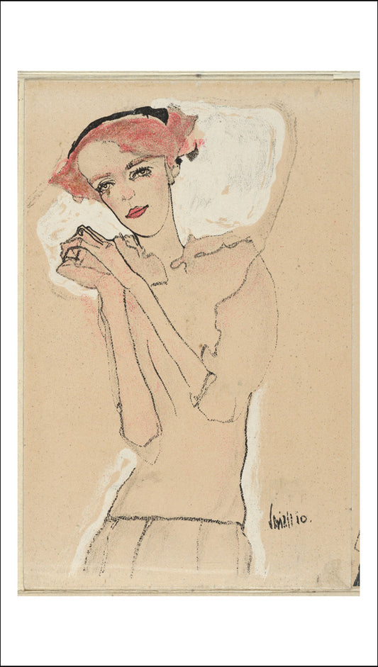 Portrait of a Woman 1910-2 by Egon Schiele, 12x8" (A4) Poster Print