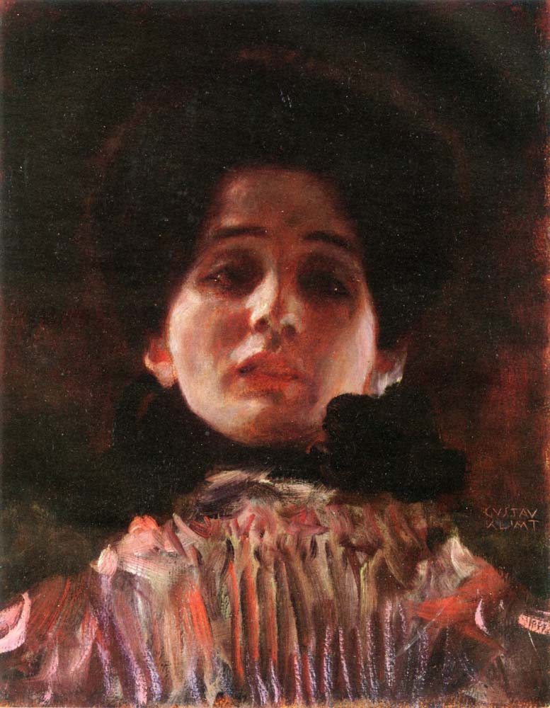 Portrait of a Woman from the Front - Gustav Klimt - circa 1898-1899, 16x12" (A3) Poster Print