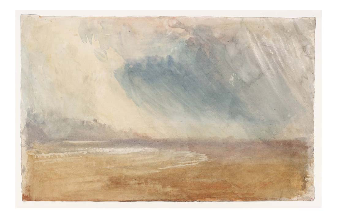 Rain Clouds Sweeping over a Beach (possibly near Dunstanbrough Castle), 1825-30 by John Mallord William Turner RA, 12x8"(A4) Poster