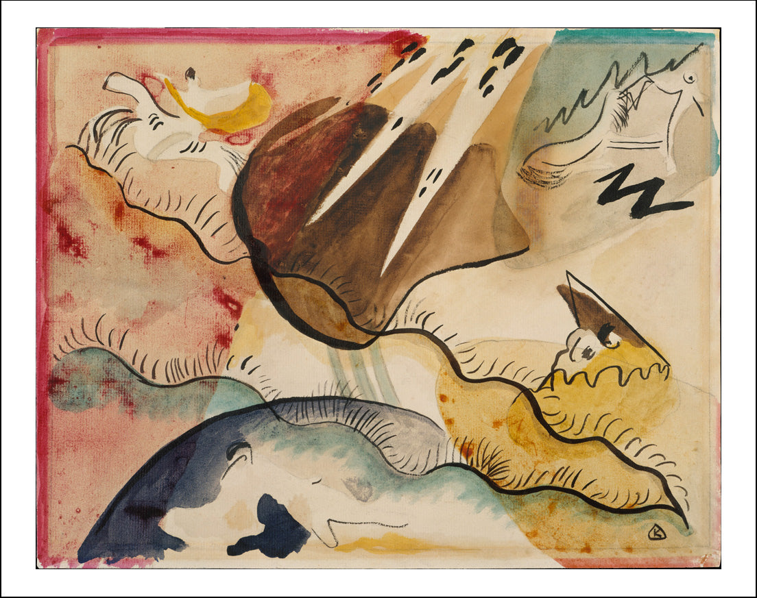 Rain Landscape 1911 Kandinsky by Wassily Kandinsky, 12x8"(A4) Poster Print