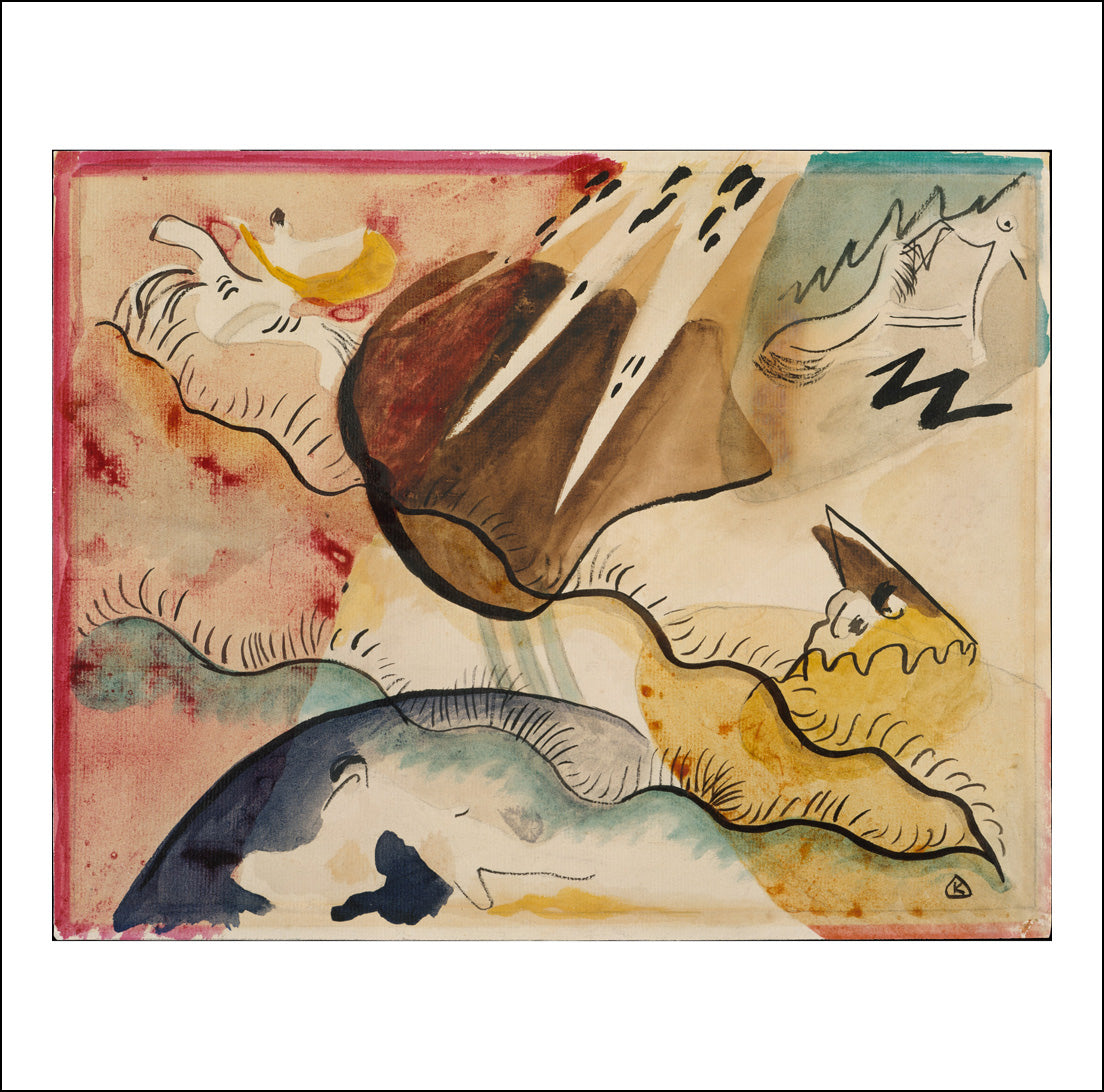 Rain Landscape         1911 -WASSILY    KANDINSKY by Wassily Kandinsky, 16x12"(A3) Poster Print
