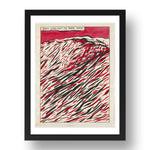 Raymond Pettibon: No Title (3), modernist artwork, A3 Size Reproduction Poster Print in 17x13" Black Frame