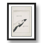 Raymond Pettibon: No Title, modernist artwork, A3 Size Reproduction Poster Print in 17x13" Black Frame