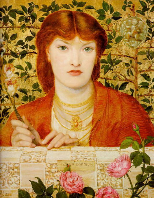 Regina Cordium - Alexa Wilding, 1866 by Dante Gabriel Rossetti, pre-Raphaelite artist, 12x8" (A4) Poster
