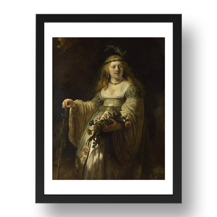 Rembrandt: Saskia van Uylenburgh in Arcadian Costume, Poster in 17x13