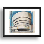 Richard Hamilton: The Solomon R. Guggenheim:  Architect's visual, modernist artwork, A3 Size Reproduction Poster Print in 17x13" Black Frame