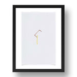 Richard Tuttle: 57 Center Point Drawing, modernist artwork, A3 Size Reproduction Poster Print in 17x13" Black Frame