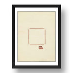 Richard Tuttle: No. 37 Brown Square I, modernist artwork, A3 Size Reproduction Poster Print in 17x13" Black Frame