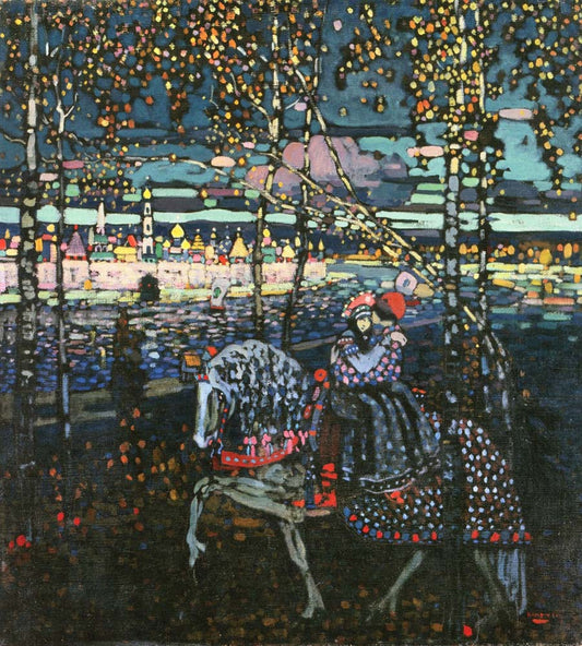 Riding Couple - Wassily Kandinsky -1907 by Wassily Kandinsky, 16x12"(A3) Poster Print