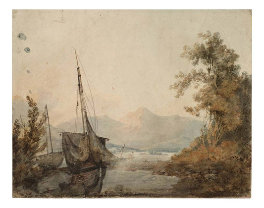 River Landscape with Distant Mountain, 1793 by John Mallord William Turner RA, 12x8"(A4) Poster